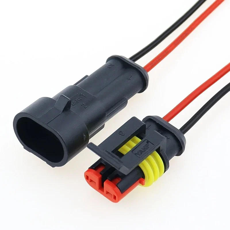 Description Picture 5 of item2 Pin Way Sealed Waterproof Electrical Wire Connector Plug Set auto connectors with cable