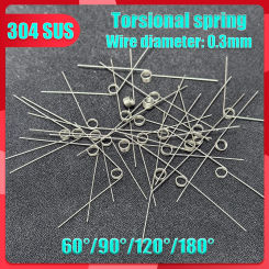 5Pcs 0.3mm Wire Diameter Degree Stainless Steel Small Torsion Spring Torsion Hairpin Spring  V-shaped Customizable 60/90/120/180