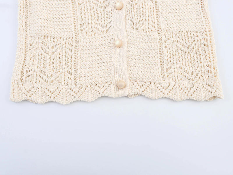 Description Picture 6 of itemSweet Knitted Shirt 2025 Spring And Autumn New Women's Clothing French Retro Hollowed Versatile Cardigan