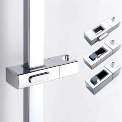 Universal Square Pipe Bathroom Shower Head Holder Adjustable Rotatable Slide Bar Replacement Rack Riser Rail Bracket