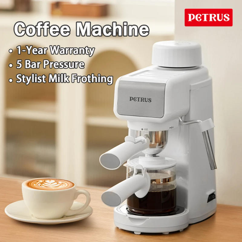 Description Picture 2 of itemPetrus Espresso Coffee Machine Mini 5 Bar With Fancy Milk Function Latte Cappuccino For Beginners