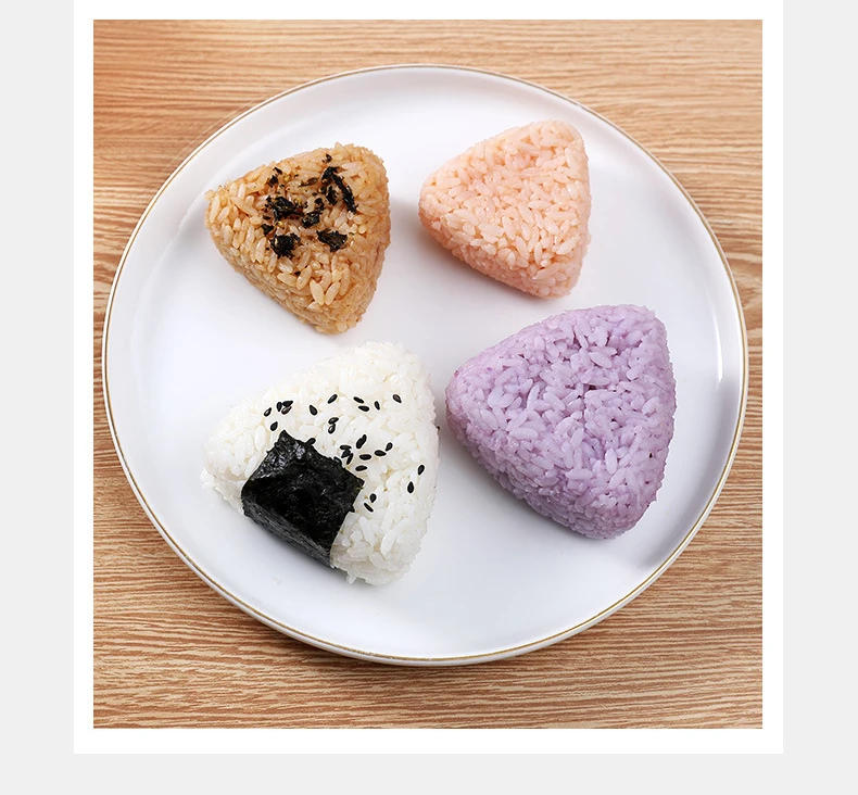Description Picture 3 of itemNew DIY Sushi Mold Onigiri Rice Ball Food Press Triangular Sushi Maker Mold Japanese Home Kitchen Bento Accessories Tools