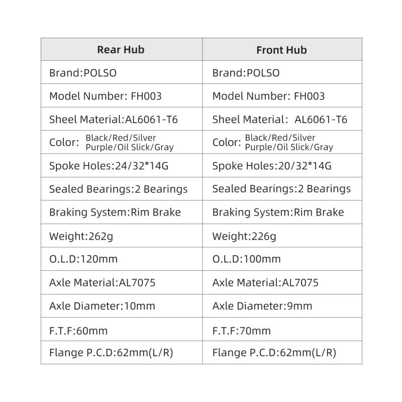 Description Picture 3 of itemPOLSO Fixed Gear Hub Single Speed 20H 24H 28H 32H Fixie Aluminum Alloy Track Cycling