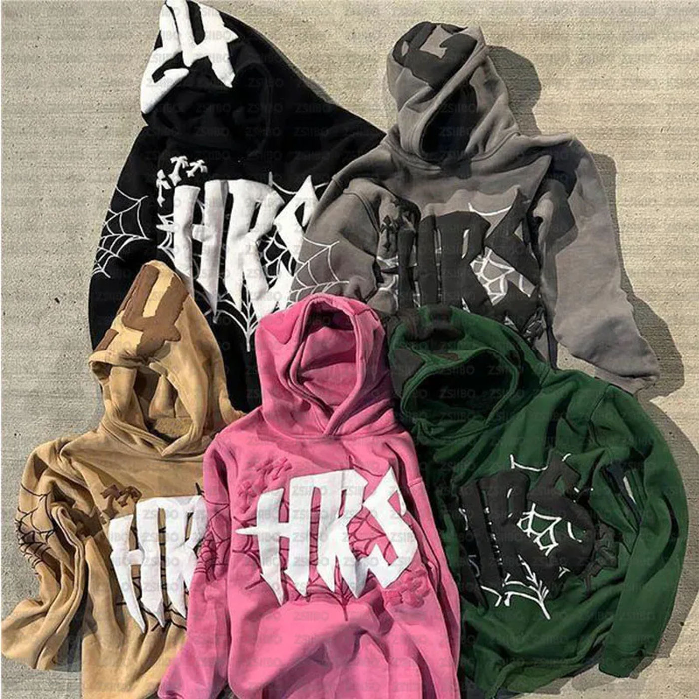 Description Picture 4 of itemOversized Goth hoodie Spider web print streetwear Y2K Clothing Goth punk Harajuku sweatshirt Hoodies hoodie women's casual loose