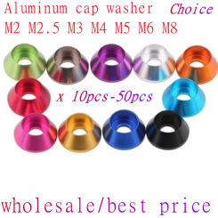 10pcs-50pcs  aluminum cap washer m2 m2.5 M3 M4 M5 M6 M8 Corlorful Aluminum Alloy Cap Head  Gasket washer for RC parts