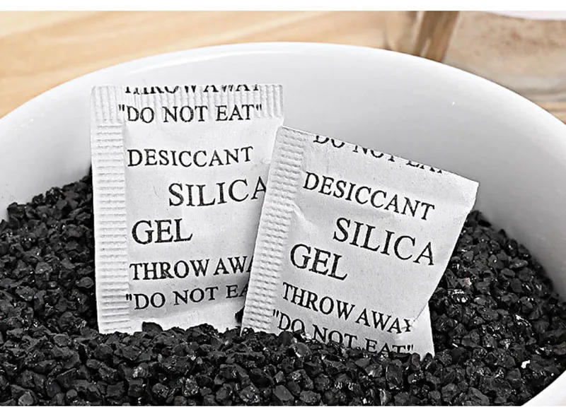 Description Picture 3 of item100/50 Packs Non-Toxic Silica Gel Desiccant Damp Moisture Dehumidifier For Kitchen Room Living Absorber Bag Clothes Food Storage