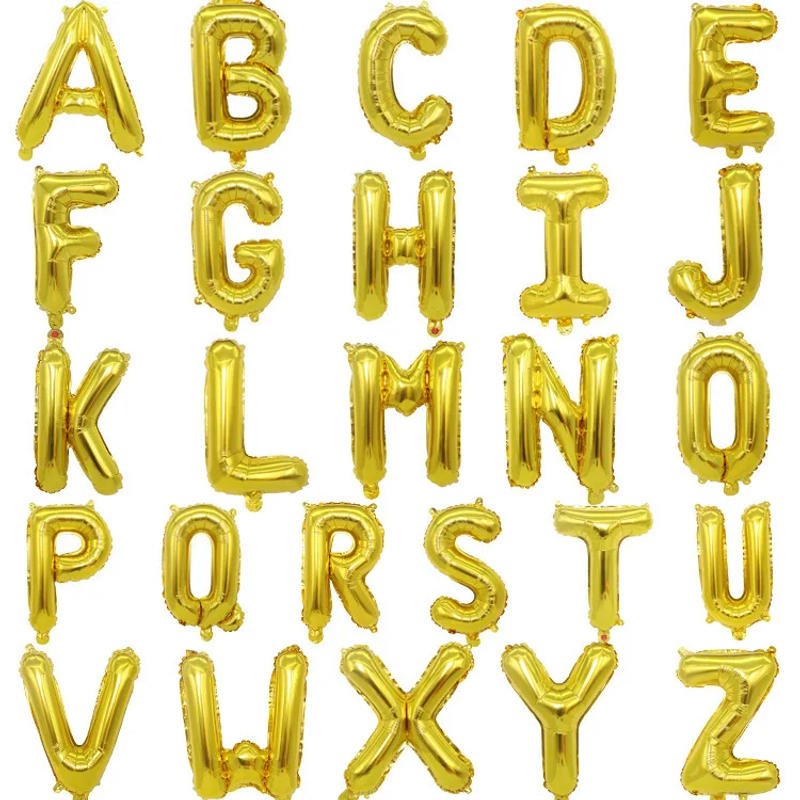 Description Picture 2 of itemGold&Silver Letter Number Foil balloons 1pc 16inch Alphabet Digital Inflatable Balloons Wedding birthday Party DIY Decorations