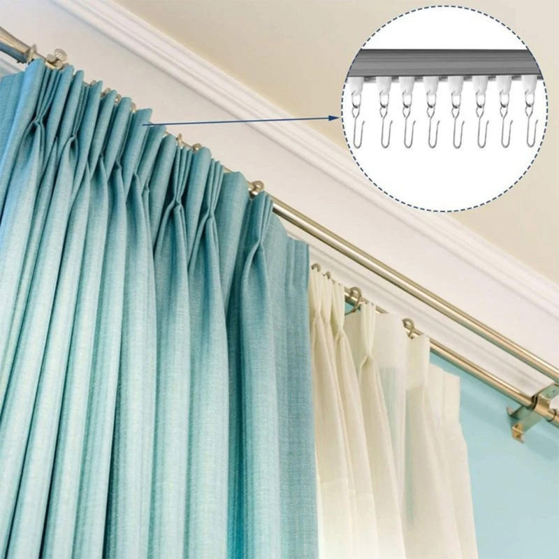 Description Picture 6 of itemHandy Curtain Accessories Metal Curtain Track Install Hooks S Shaped Stainless Ceiling Shower Curtain Decoration Hooks