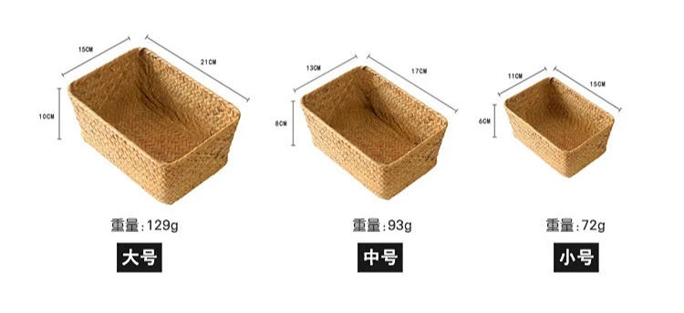 Description Picture 2 of itemWicker Weave Storage Basket for Kitchen Fruit Dish Food Bread Sundries organizer Rattan Picnic Container Storage Case WF