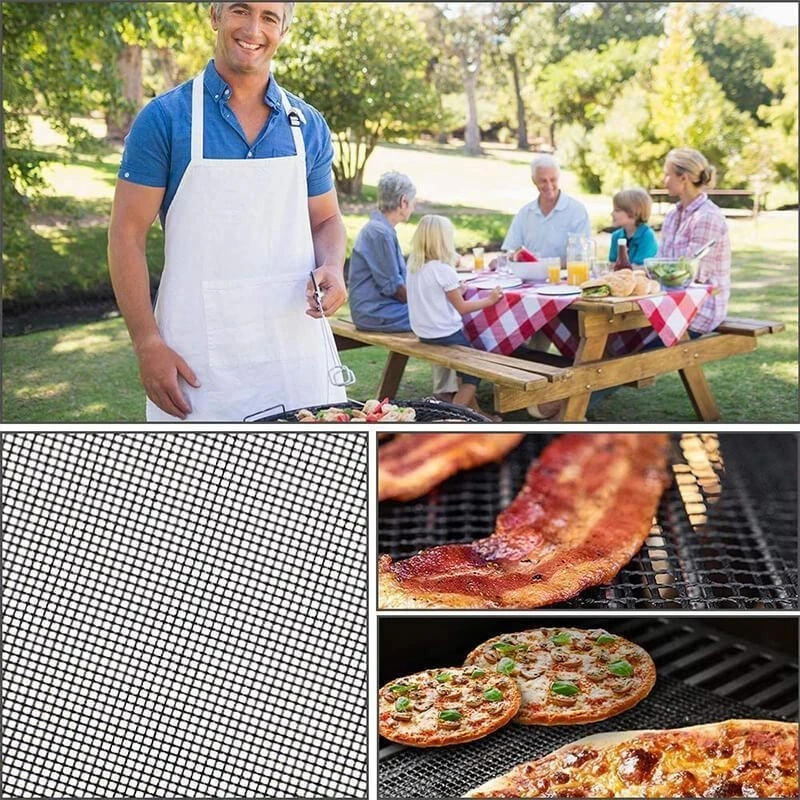 Description Picture 3 of itemReusable BBQ Mesh Grill Mat Nonstick Mesh Grilling Mats Easy to Clean Works on Gas Charcoal Electric Grill Barbecue Accessories