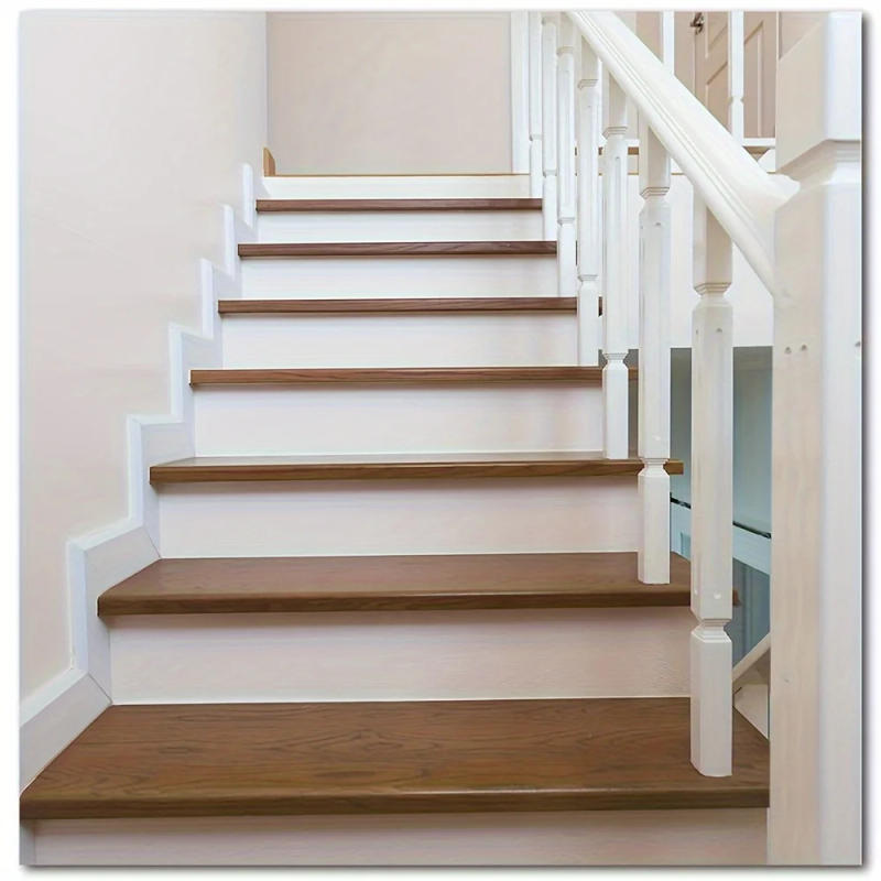 Description Picture 5 of item5 Stripes Self-Adhesive Stair Decals, 39.37"x7.87" Peel and Stick Vinyl Stair Risers Stickers Blank white Pattern