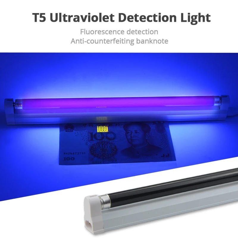 Description Picture 2 of itemPortable Blacklight Lamp UV LED Black Light Fixtures T5 Tube Lamp 6W 8W Ultraviolet Lighting Bar for Halloween Club Party Disco