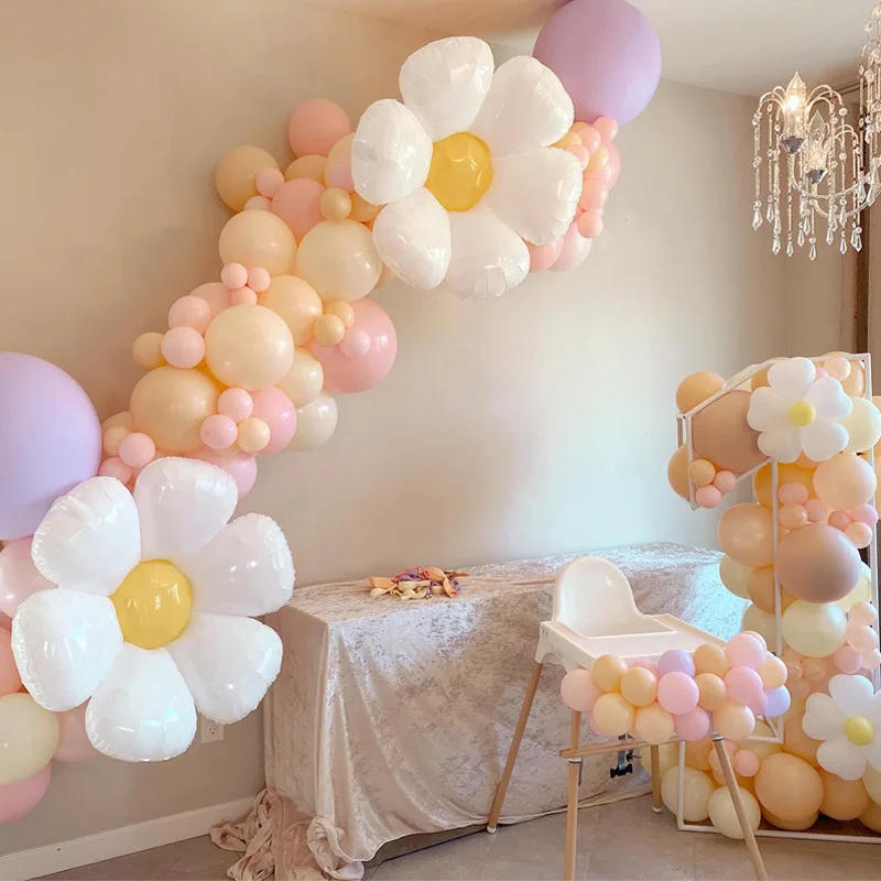 Description Picture 4 of item1/3Pcs Daisy Flower Balloons Multi Size Foil Balloon Number Balloons Kids Birthday Wedding Decorations Bedroom Decors Photo Prop