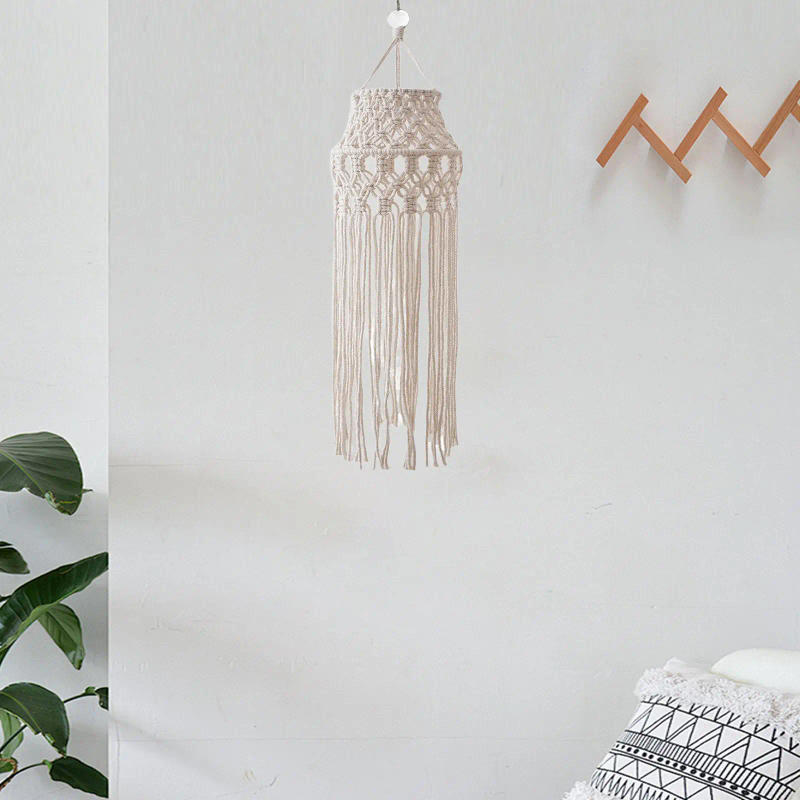 Description Picture 2 of itemBohemian Lamps Shade Pendant Light Shade Light Fixtures Macrame Lamp Shade for Bathroom Living Room Office Nursery Dorm Decor