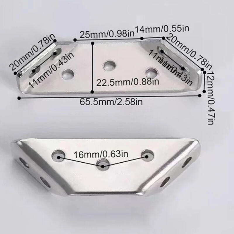 Description Picture 3 of item10pcs Stainless Steel Furniture Corner Connector Furniture Hardware Fastener With Screw Corner Braces Triangular Support