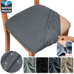 4/6PC Waterproof Chair Seat Cover Fabric Summer Cool Silky Smooth Breathable Removable Washa Elastic Cushion Stretch Slipcover