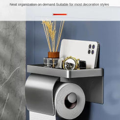New Aluminium Toilet Paper Holder Punch-free Wall-mounted Roll Paper Holder Rack Storage Toilet Tissue Box Bathroom Accessories