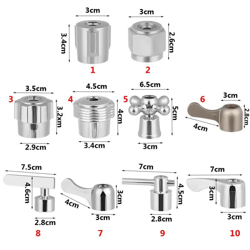 Description Picture 4 of item1Pc Bathroom Accessories Quick Open Valve Core Handwheel Small Spout Dish Basin Handle Triangle Valve Faucet Handle