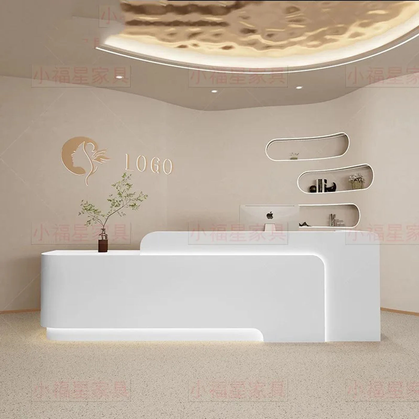 Description Picture 3 of itemClinic Hotel Reception Desk Executive Luxury Premium Shopping Checkout Reception Desk Counter Theke Rezeption Furniture HDH