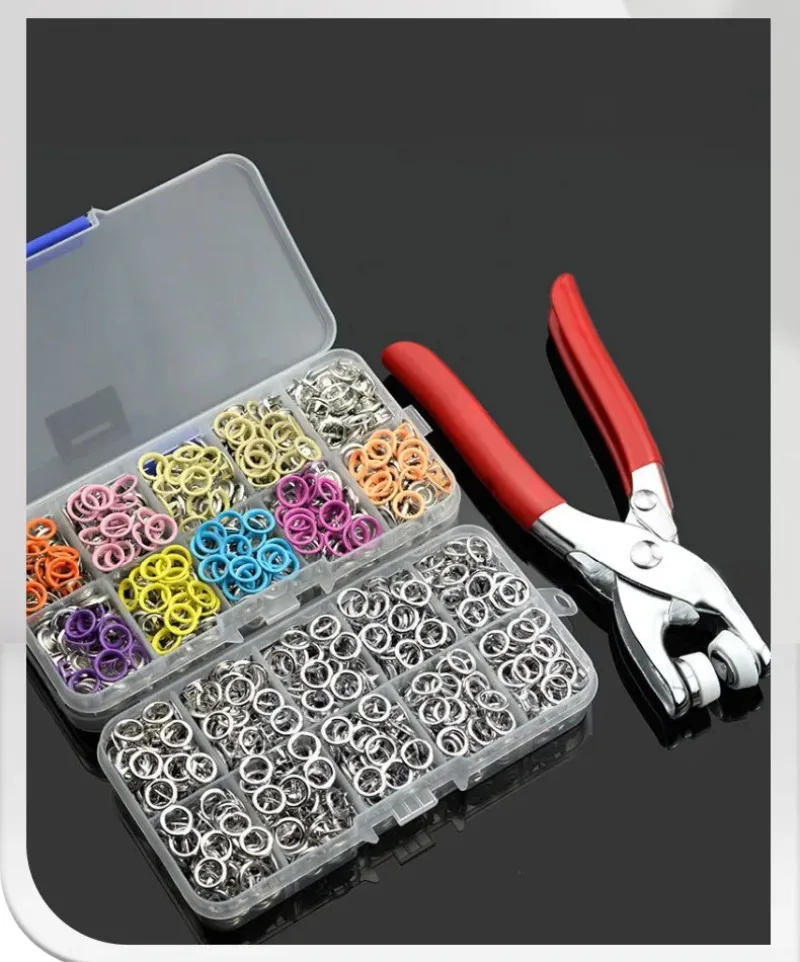 Description Picture 3 of itemPlier Tool 50/100 Set Colorful Metal Sewing Buttons Hollow/Solid Prong Press Studs Snap Fasteners for Installing Clothes Bags