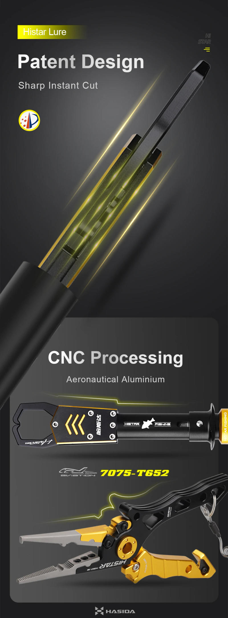 Description Picture 4 of itemHISTAR CNC Processing Patent Single Finger Operation Spring Bearing Fishing Tool Accessories Lengthen 40cm or 30cm Plier & Grip