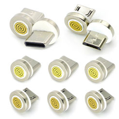 5Pcs 7Pin Magnetic Charging Cable Plug Adapter For Type C Micro Mobile Phone 360 Degree Rotation Magnetic Tips Replacement Parts
