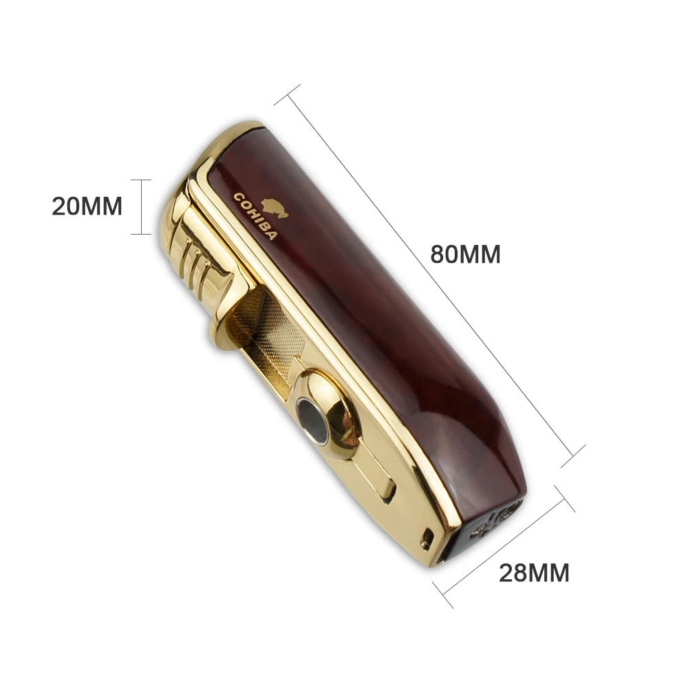 Description Picture 4 of itemNew COHIBA Metal Windproof Mini Cigar Lighter 3 Jet Blue Flame Torch Lighter Portable Lighter with Cigar Punch Tool Men Gift