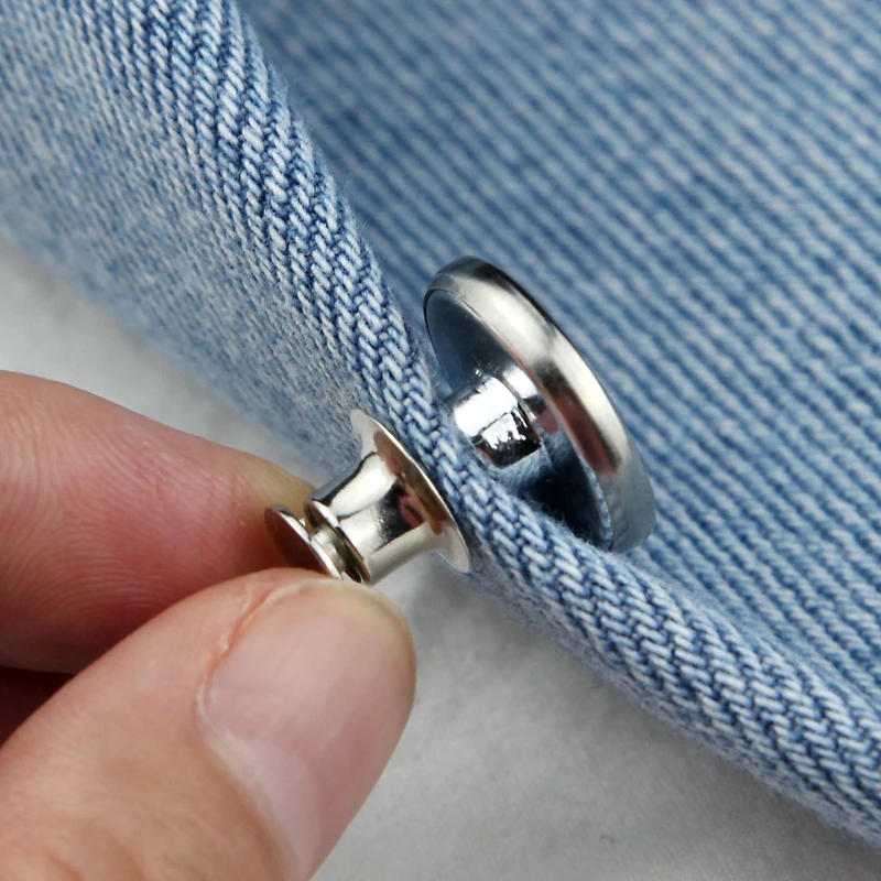 Description Picture 2 of item4/12pcs Jeans Button Pins Adjustable Detachable Pants Snap Fastener Sewing-free Metal Buckle for Loose Waist DIY Clothing Button