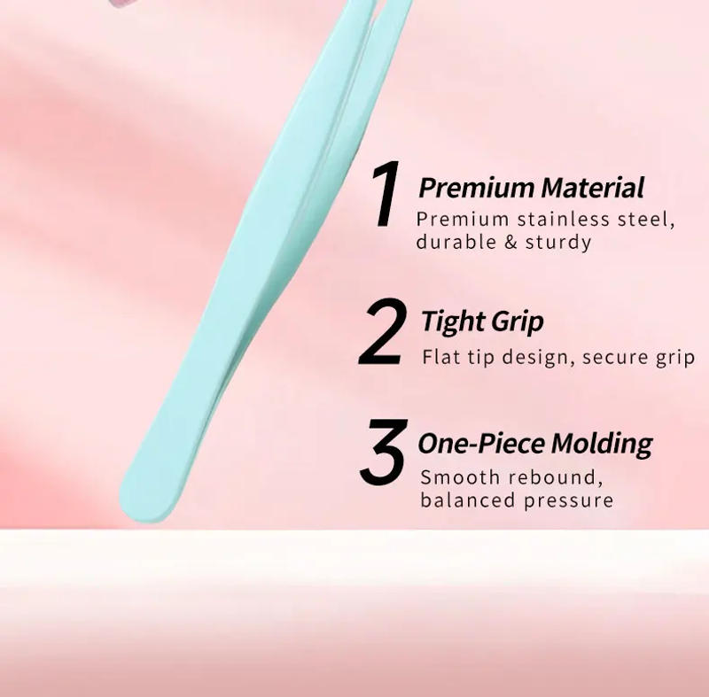 Description Picture 5 of itemStainless Steel Flat Clamp Head Eyelash Extensions Tweezers False Eyelashes Extension Clip High Precision Tweezers Makeup Tools