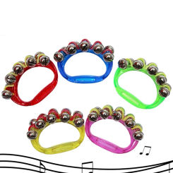 Double Row Metal Jingles Hand Held Percussion Half-Moon Tambourines Musical Instrument Gifts Hot Sale For Kids Adults Party Part