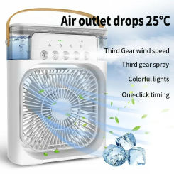 Portable Fan 3 in 1 AIr Conditioner Household Small Air Cooler LED Night Lights Humidifier Air Adjustment Home Fans Dropshipping