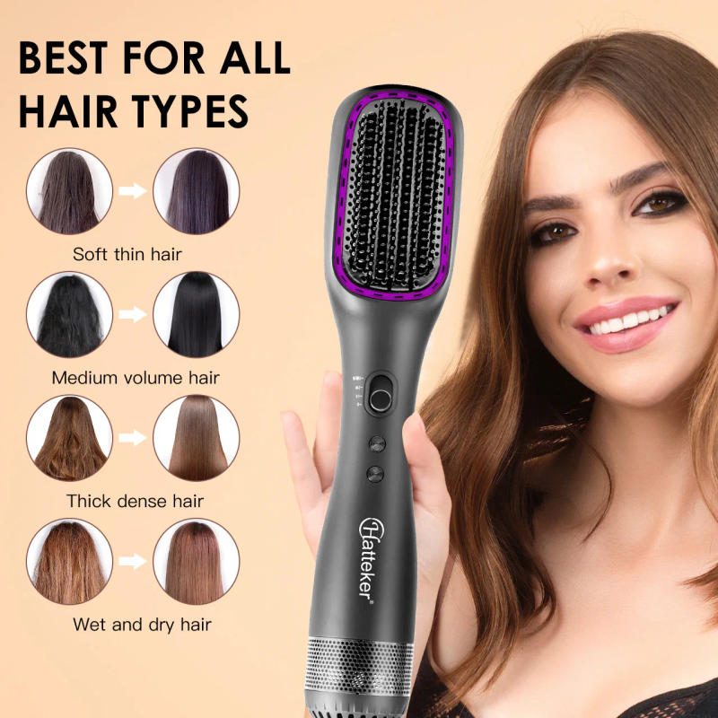 Description Picture 6 of itemHatteker Electric Hot Air Comb Styling Comb for Women Anion Heating Hair Straightening Brush for Straight And Curly Hair