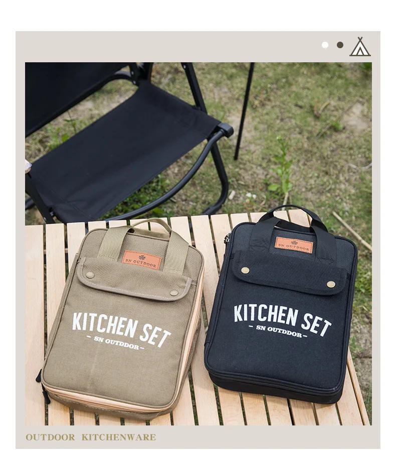 Description Picture 5 of itemCamping Utensils Organizer Cooking Utensils Bag Waterproof Cutlery Storage Bag for Barbecue Outdoor Picnic Backpacking Cooking