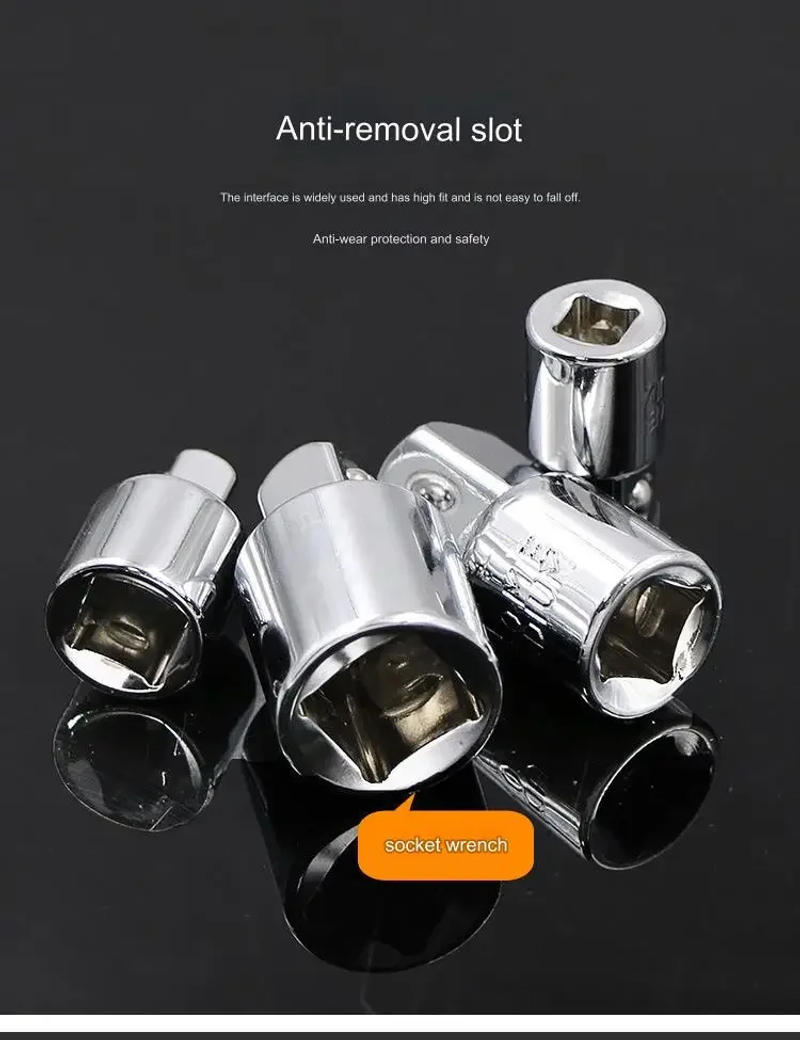 Description Picture 6 of itemSocket adapter ratchet wrench adapter 1/2 big fly turn 3/8 medium fly turn 1/4 small fly CR-V chrome vanadium steel