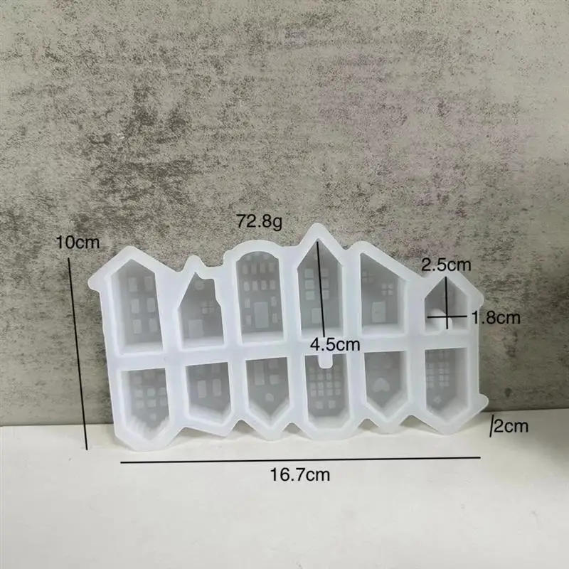Description Picture 5 of item3D Nordic Style Small House Silicone Mold 12-Hole House Candle Molds Mini Houses Plaster Concrete Cement Mould Aroma Soap Molds