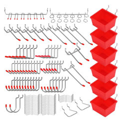 121 Piece Pegboard Hooks Set,Pegboard Accessories With Metal Hooks,Durable Peg Board Organizer Accessories,Pegboard Bins