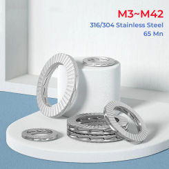 DIN25201 316/304 Stainless Steel 65 Mn (2pcs Glued) Dacromet Self-Lock Washers M3~M42 Genuine Wedge Gasket