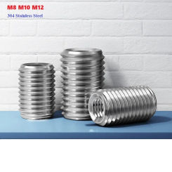 1pcs M8 M10 M12 304 Stainless Steel Internal And External Nut Thread Conversion Socket Screw Thread Sheath Straight Screw