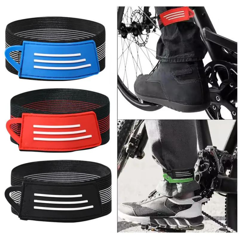 Description Picture 6 of item1Pair Bike Bicycle Outdoor Ankle Leg Bind Bandage,Trousers Pant Bands Clips Strap Bicycle Trouser Clip Shin Guard
