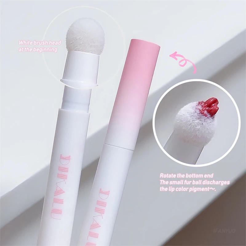Description Picture 6 of itemLip Powder Cream Air Cushion Lips Cream Matte Brick Red Lip Glaze Mud Lipstick Pen Non-Stick Cup Female Lip Tint Korean Makeup