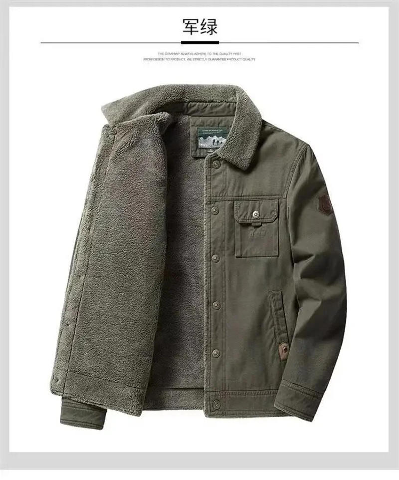 Description Picture 5 of itemBomber Jacket Winter Men's Fleece Lined Warm Cotton Windbreaker Military Tactical Casual Parkas Plus Size Brand Coats