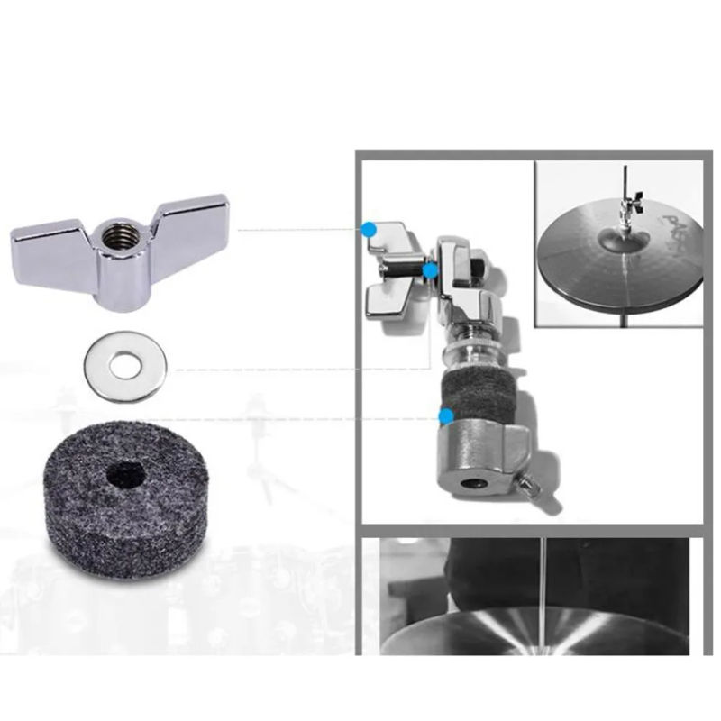 Description Picture 2 of item20Pcs Cymbal Felt Washer For Felts Crash Cymbals Clutch Felt Drum Parts Set Gray/Black Musical Instrument Parts Accessories