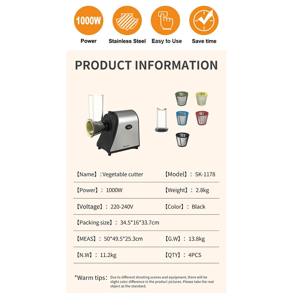 Description Picture 6 of itemMultifunctional Vegetable Slicer Chopper 6-in-1, Vegetable Slicer and Screwer, Kitchen Gadgets, Household Essentials