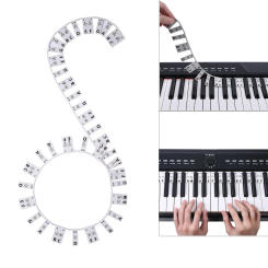 61 88 Keys Piano Keyboard Note Labels Marker Free Paste Overlay Silicone Strips Piano Guide for Beginners Kids Practice Sticker