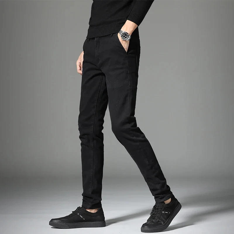 Description Picture 4 of itemJeans Black Men Slim Skinny Fit 2024 Spring And Autumn Stretch Casual Denim Pants Men's Clothing Streetwear Man Trousers Cowboys