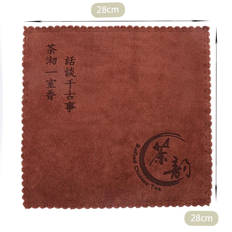 Description Picture 4 of itemChinese Thickened Tea Towel Plush Absorbent Water Rag Tea Napkins Cloth Table Teapot Heat Insulation Coaster Tea Set Accessories