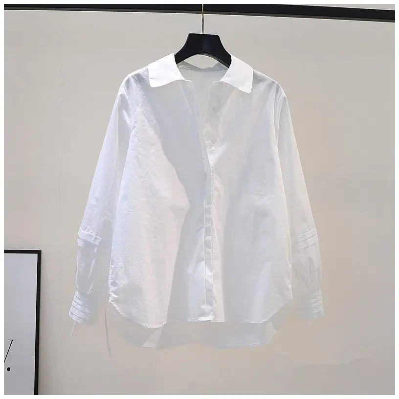 Description Picture 5 of itemVintage Blouse for Women 2025 Faldas Mujer De Moda Summer Oversized Tops Folds Bandage Long Sleeve Fashion Shirts Blouses 27p880
