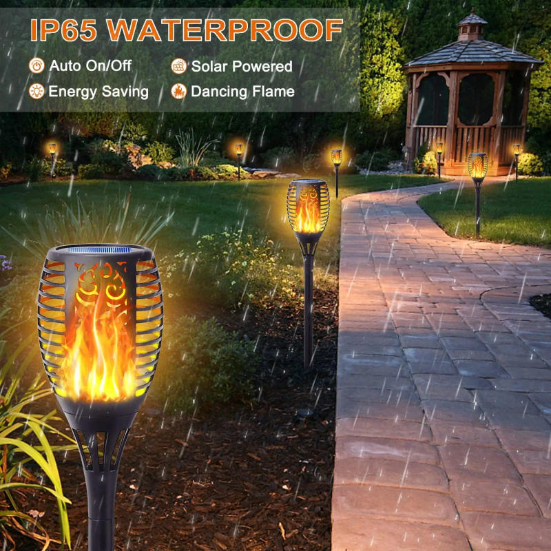 Description Picture 5 of item12/4/2/1Pcs Solar Torch Flickering Light Flame Lights Waterproof Garden Decoration Outdoor Led Path Yard Patio Lawn Lamp