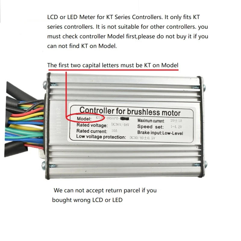 Description Picture 2 of item24V/36V/48V 250W 500W1000W-1500Brushless DC Square Wave Controller ebike Electric Bicycle Hub Motor Controller with right output