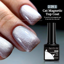 LILYCUTE 2 IN 1 Cat Magnetic Gel Nail Polish Top Coat Super Sparking Silver Snowlight Magnetic Gel Semi Permanent Gel Varnishes